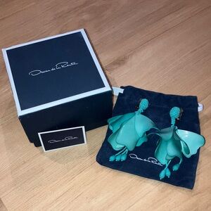Oscar de la Renta Turquoise Impatiens Drop Earrings